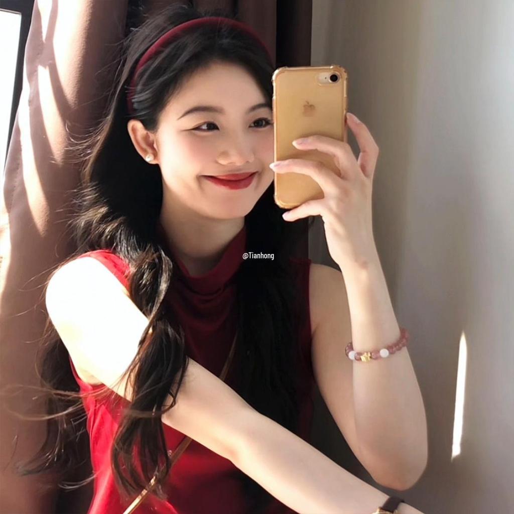 French Red Satin Headband 2025: Stylish Travel Face-Washing Hair Accessory