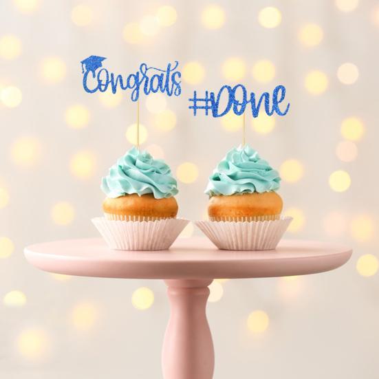 12 шт. Выпускной торт Топперы 2024 Выпускная тематическая вечеринка Кекс Десерты Фруктовые пироги Печенье Украшения Новинка Товары для сбора студентов