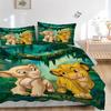 Lion Cubs Adventure Print 3Pcs Bedding Setduvet Cover With 2 Bedropillowcase Home Birthday Gift