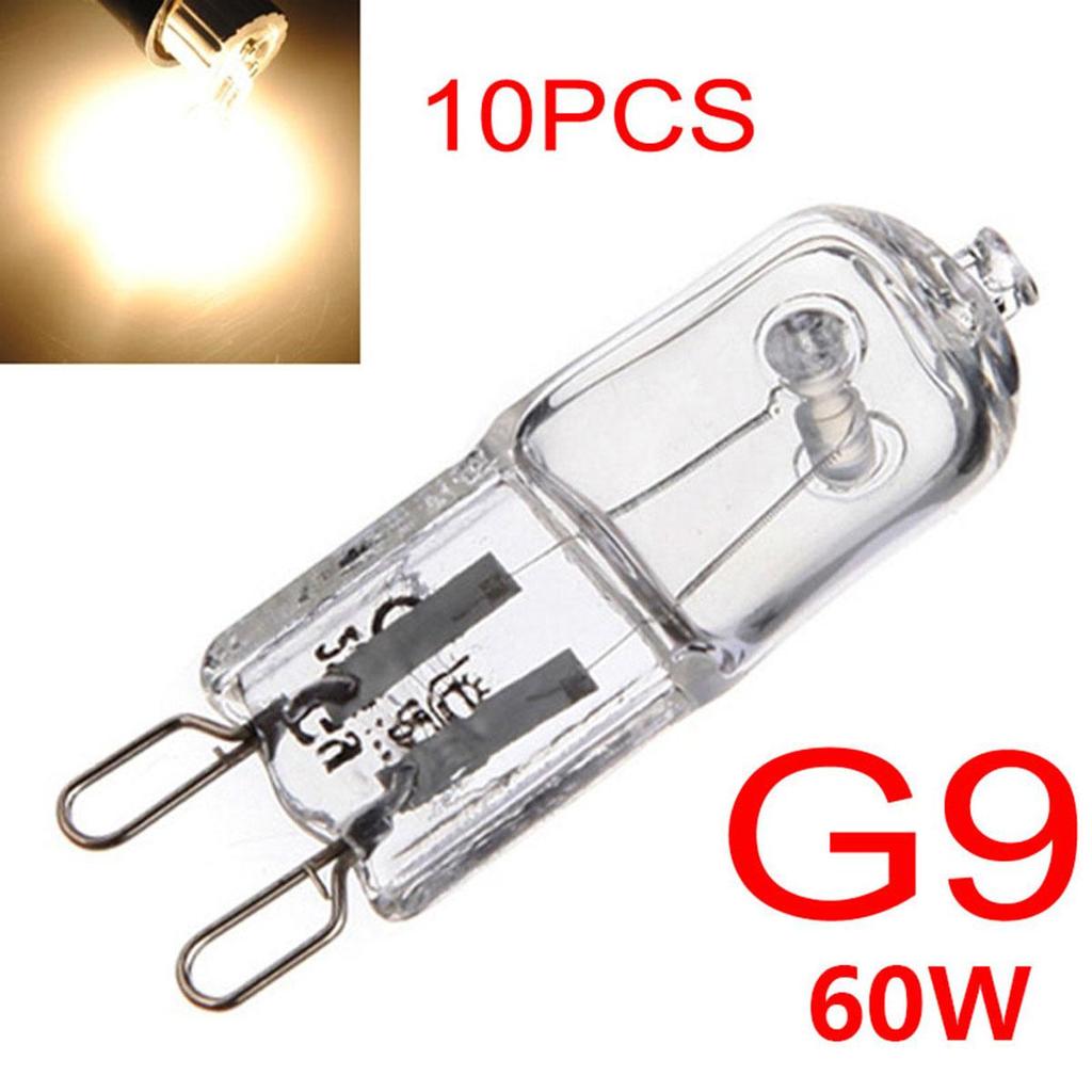 10 шт. G9 60 Вт галогенные лампы длительный срок службы капсульные лампы теплые белые прозрачные лампы