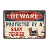 [ WellCraft ] Dog Beware Protected By A Borzoi Metal Sign Tin Poster Home Decor Bar Wall Art Painting 20*30 CM Sizer DB-12