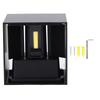85-265V 3000-3200K Waterproof Outdoor Led Wall Lamp Square Aluminium Dimmable Light(Black 6W)