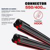(22"+16") Крючковые дворники для Chevrolet Aveo, Ford Fiesta V, Hyundai Accent и Toyota Hilux