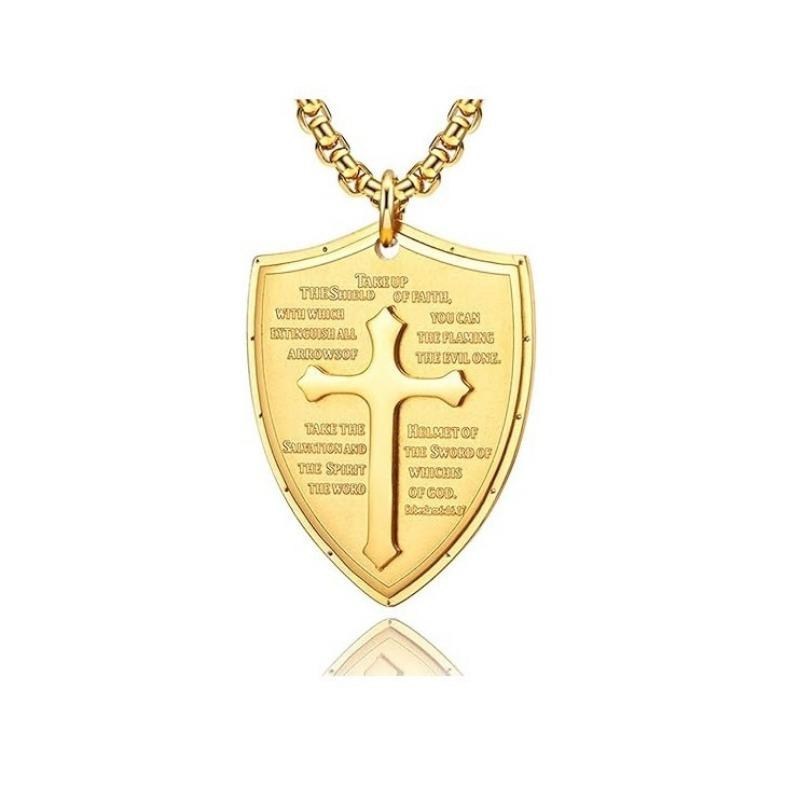 European and American Cross Shield Multi-layer Necklace Men's Pendant Jewelry Women's