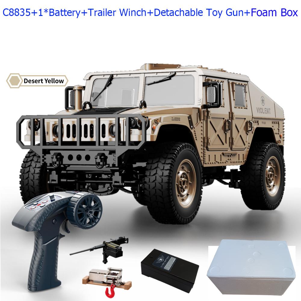 ABAH1 C8835 1:14 RC Car 2.4G Remote Control Car 4WD Off-road Climbing Simulation All-terrain RC Crawler Military Jeep JJRC RC Toys