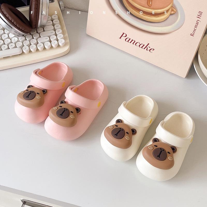 Детские тапочки Летние Мальчики Девочки Нескользящие Носимые Милые Детские Мультяшные Медвежьи Туфли Отверстия Оптовая Продажа Сандалии Для Малышей
