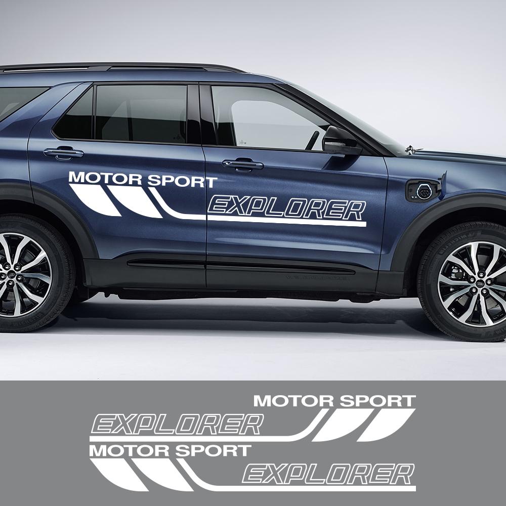 Для Ford Explorer 2 шт. гоночный автомобиль стильные боковые наклейки на дверь авто виниловая пленка наклейка тюнинг