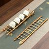 Multi-purpose Bamboo Ladder Cup Holder Yellow Tea Accessories  Desktop Ornament