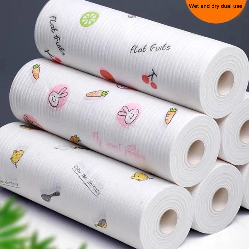 Ленивая ткань, кухонная влажная и сухая моющаяся нетканая ткань двойного назначения, кухонная маслопоглощающая бумага