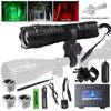 3in1 Tactical Professional Flashlight Green/Red/White Torch Rechargeable Zoom Hunting Flashlight Shooting Night Scout Light Set