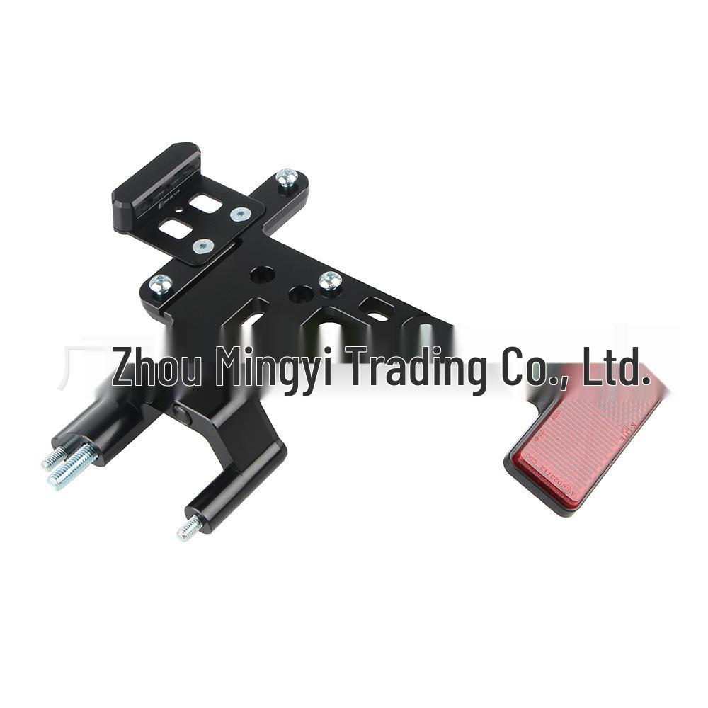 BMW R NINE T Right Side Ratchet License Plate Frame - Aluminum Alloy Single Arm Climber Modification