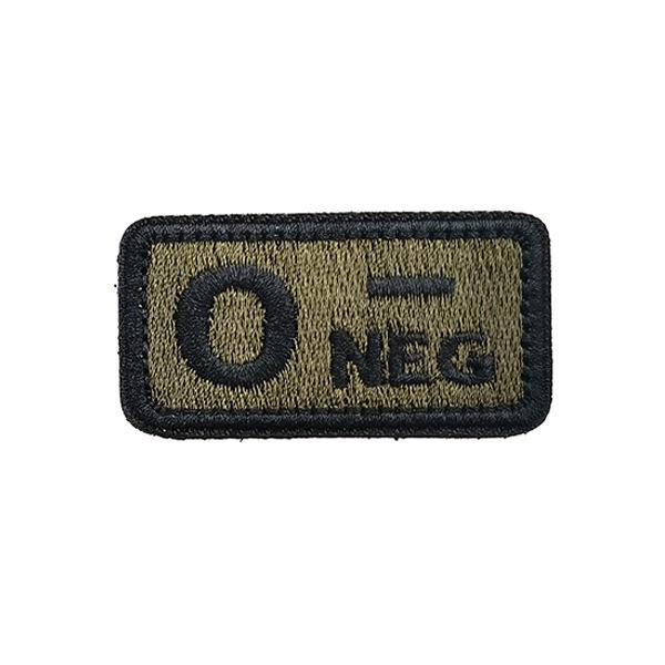 Embroidered Tactical Blood Type Velcro Badges: A, B, AB, O, +POS, -NEG - Military and Outdoor Identification.