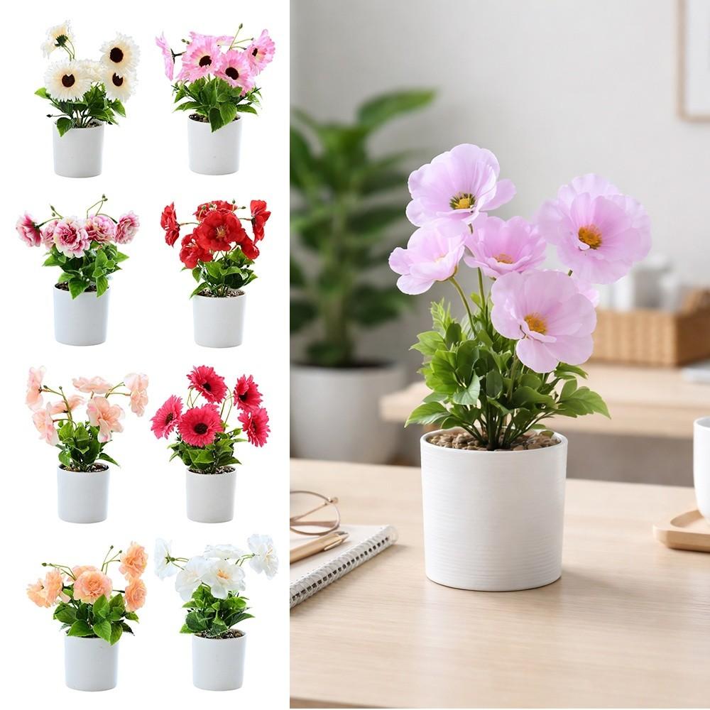 Sunflower Plant Simulation Bonsai Placement Fake Plant Flowerpotted Artificial Flower Party Decor