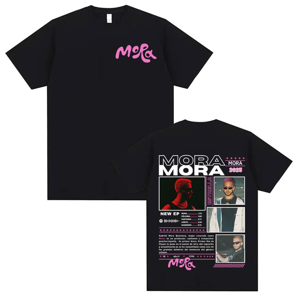 Rapper Mora Album Tour 2025 Graphic Tshirt Men Women High Street Vintage Oversized Tshirts Fashion Hip Hop Cotton T Shirt
