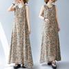 Summer Fat Oversized Sleeveless Round Neck Printed Mid Length Dress for Women Casual Dresses
