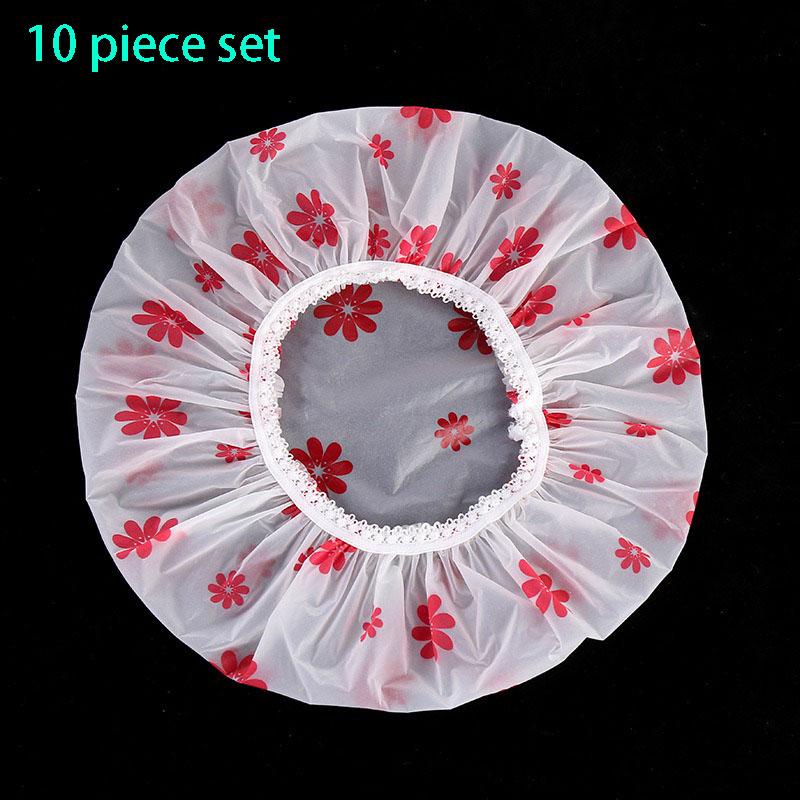 5-10PCS Thick Shower Cap For Women Waterproof Shower Cute Home Use Anti Oil Fume Foam Bath Children's Shower Cap And Head Cover