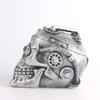 Серебряная механическая шестерня череп статуя смоляное ремесло панк-стиль украшение дома скульптура Хэллоуин вечеринка декор украшения подарки