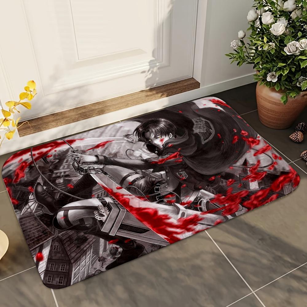 1 шт. Аниме Атака Титанов Леви Аккерман Впитывающие коврики Противоскользящие коврики Принадлежности для домашнего декора Ковры Домашние кухонные напольные коврики