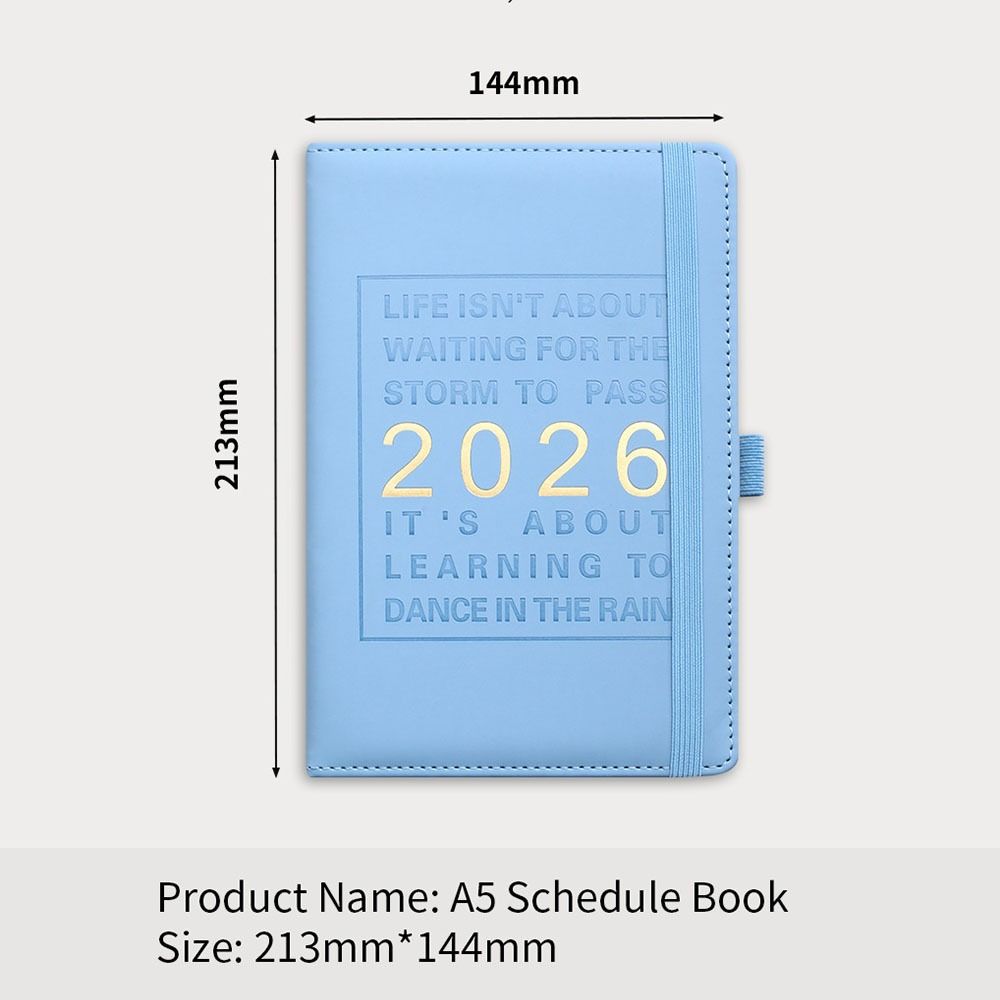 Новый планировщик A5 2026 года на английском языке с календарем, 365-дневный ежедневник, руководство по эффективности, список дел, блокнот для студентов