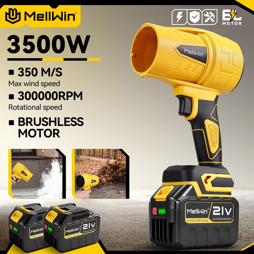 MELLWIN Бесщеточные электрические турбовентиляторы, реактивные мощные ручные воздуходувки для листьев, пылеудаление для аккумулятора Makita 18 В, контакты