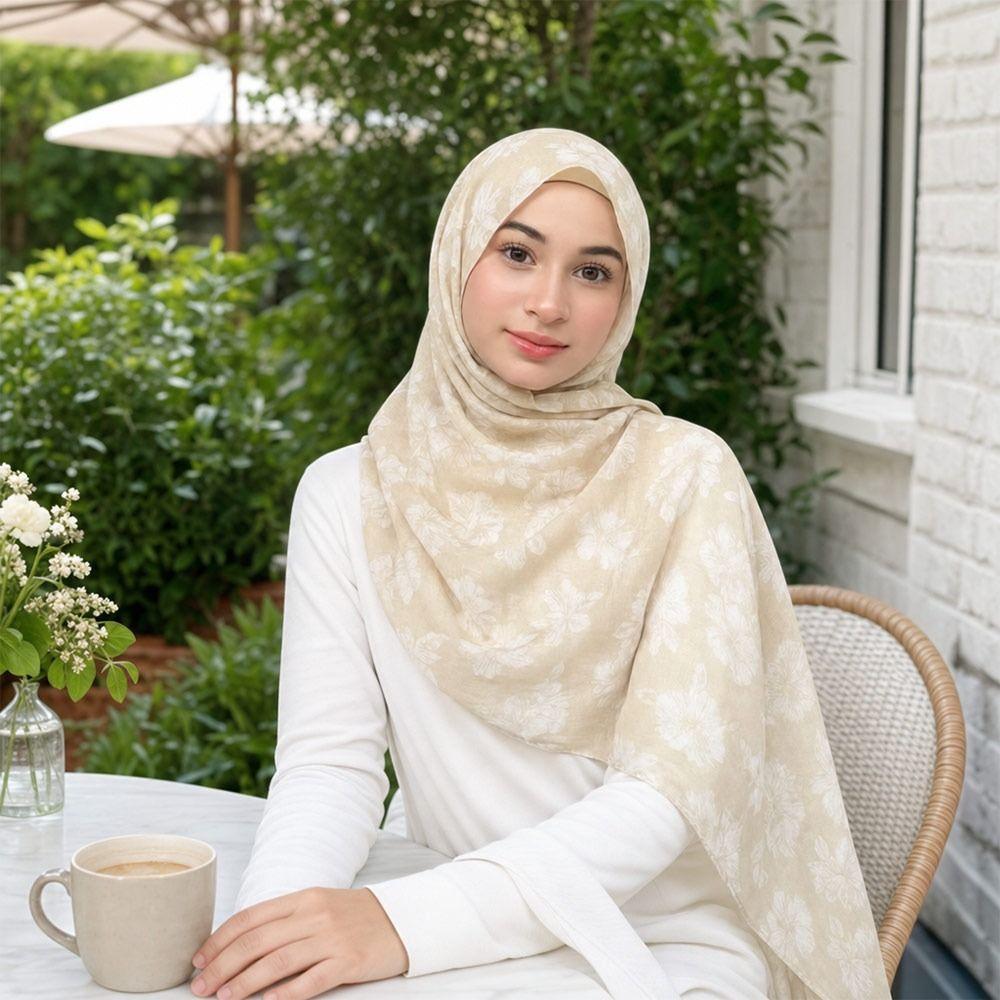 Breathable Floral Printed Scarf Soft Muslim Scarf Fashion Hijab Shawl Muslim Women