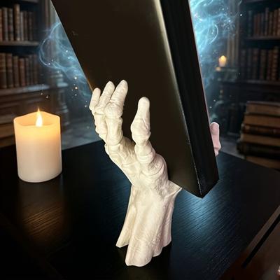 Уникальные подарки для любителей готики Готический скелет Рука Подставка для книг, Настольный держатель для визиток, Декоративные прочные подставки Украшение Хэллоуин
