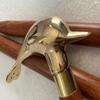 Brass Dolphin Shape Handle with Wooden Walking Stick Cane