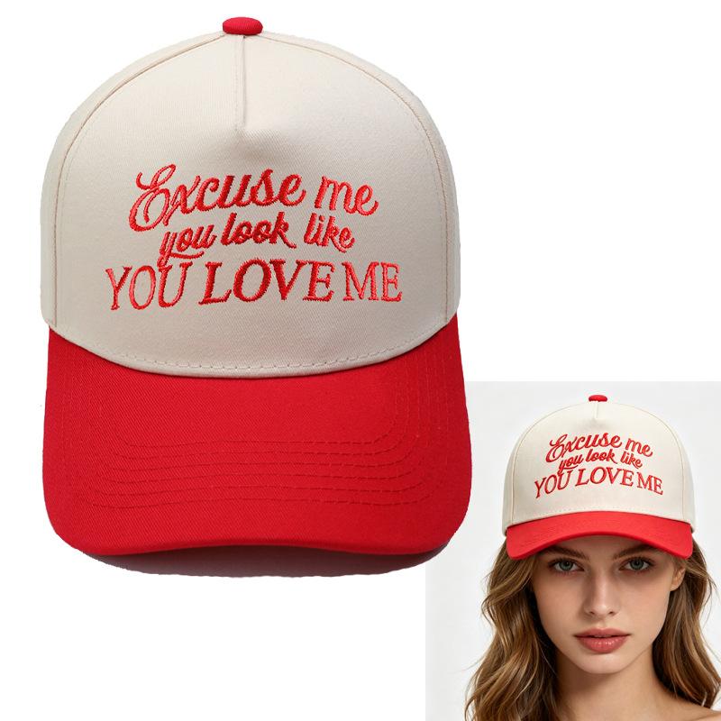 YOU LOVE ME truck driver hat embroidery color matching baseball cap European and American men's and women's casual retro hat