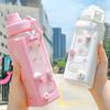 700ml Cute Water Bottle for Girls with Lid Straw Sticker Plastic Juice Milk Portable Kawaii Tumbler Children's Drinkware HMM