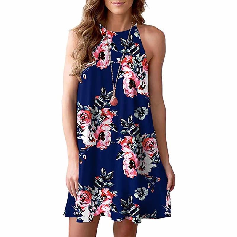 Элегантное женское модное мини-платье с цветной вставкой, принтом, вырезом на шее и подолом, из материалов премиум-качества