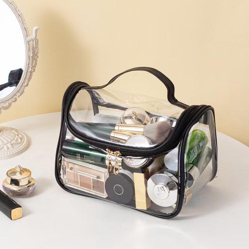 Большая вместительная прозрачная косметичка из ПВХ - водонепроницаемая сумка для хранения для женщин
