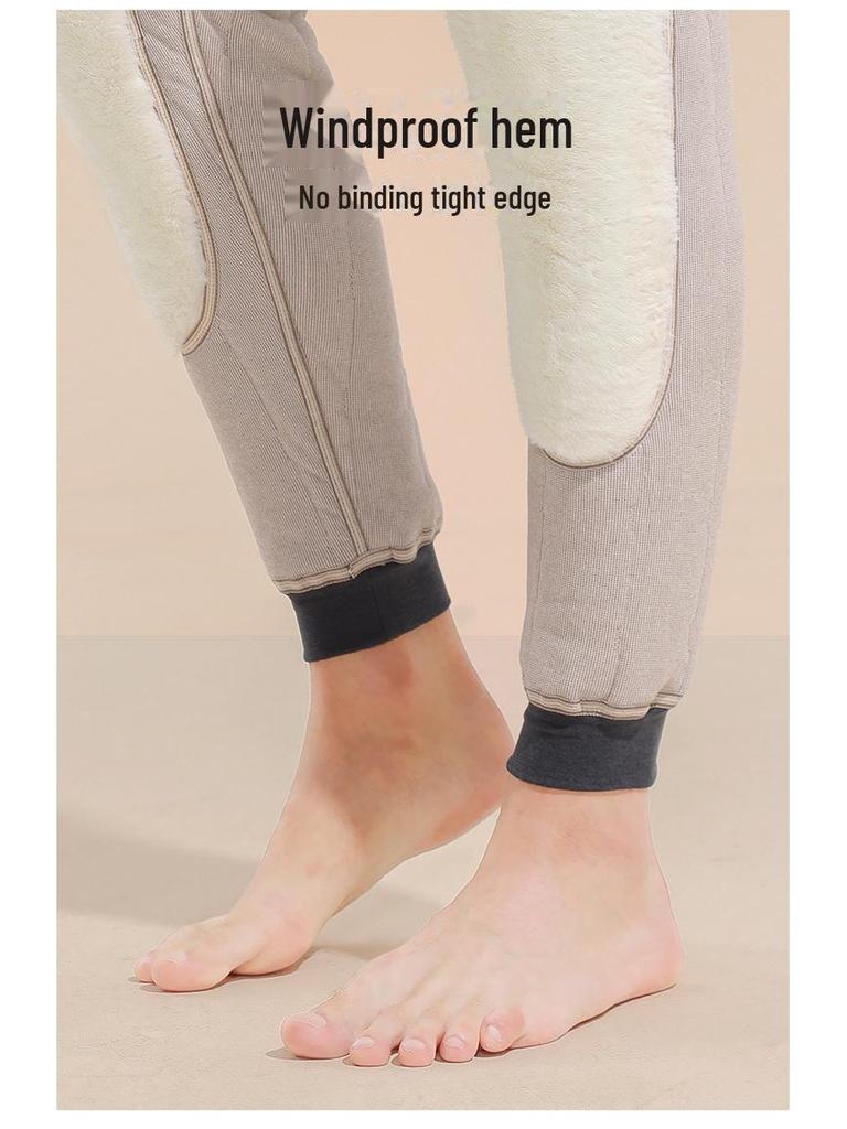 Мужские шерстяные стеганые флисовые брюки с высокой талией: Теплые зимние брюки для людей среднего и пожилого возраста.