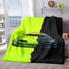 2026 Новинки 1 шт. Speedster Green Shadow Passion Color-Block Цифровой Принт Плюшевое Покрывало - Современное Всесезонное Полиэстер, 200-250 г/м², Ma