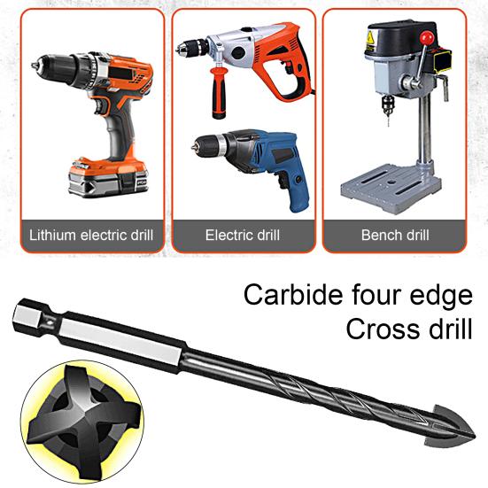 Прецизионное сверло высокой твердости, износостойкое, удлиненное спиральное крестовое сверло с шестигранной головкой для домашнего использования