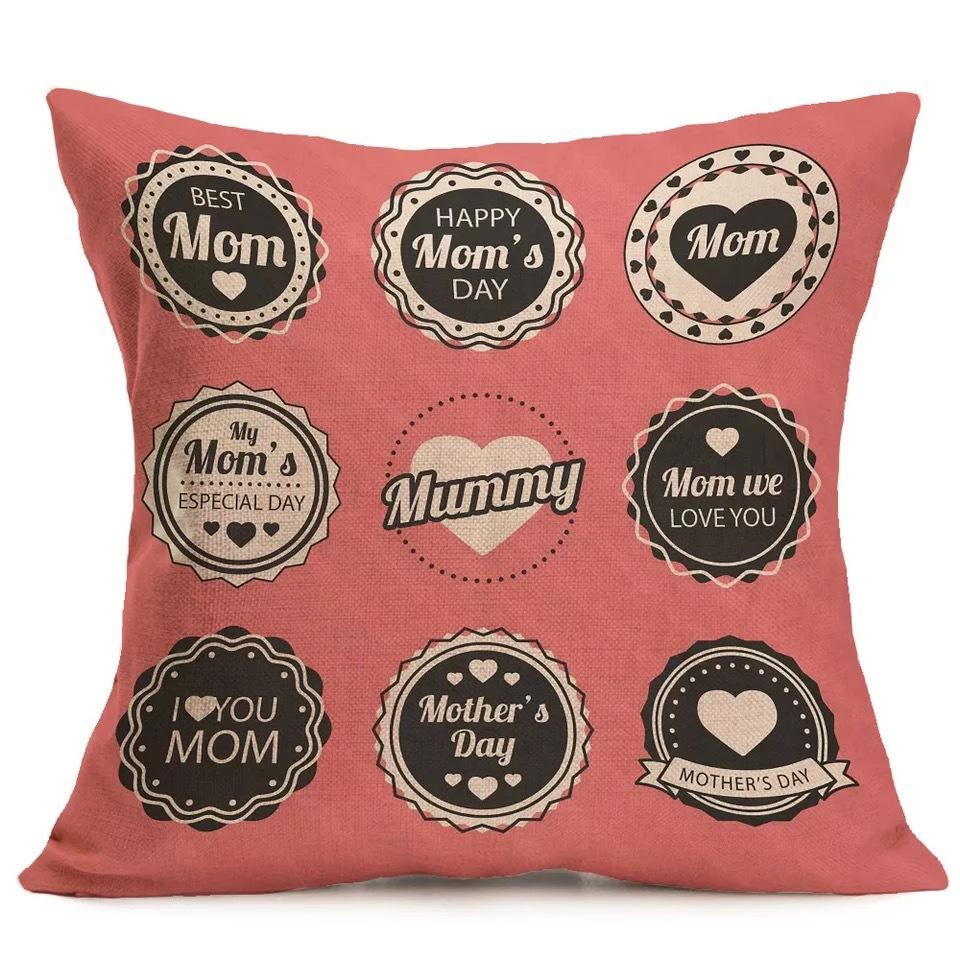 Новый подарок на День матери Текст Любовь Узор Наволочка Лен Принт Декоративная подушка Наволочка