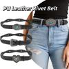 Korean Style Wide Waistband Metal Buckle Y2K Girl Waistband Simple PU Leather Rivet Belt  Men