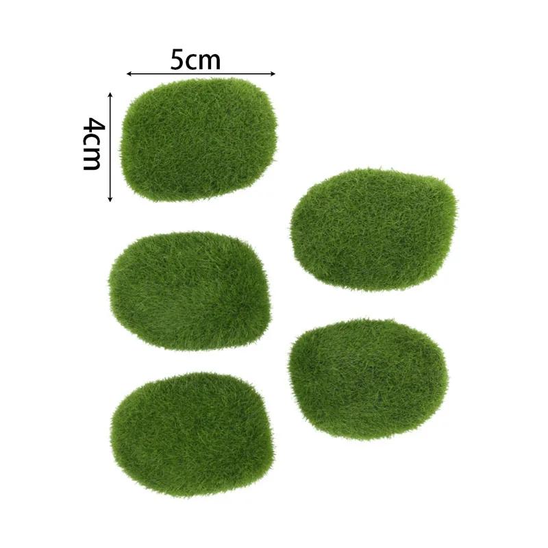Моделирование камня из мха, искусственный мох, каменный шар, поддельное зеленое растение для домашнего сада, микроландшафтный горшок, украшение для творческих поделок