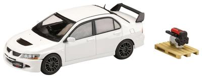 HJ64 1/64 Mitsubishi Lancer Evolution 8 MR GSR с моделью двигателя, Белый сплошной, Готовая модель
