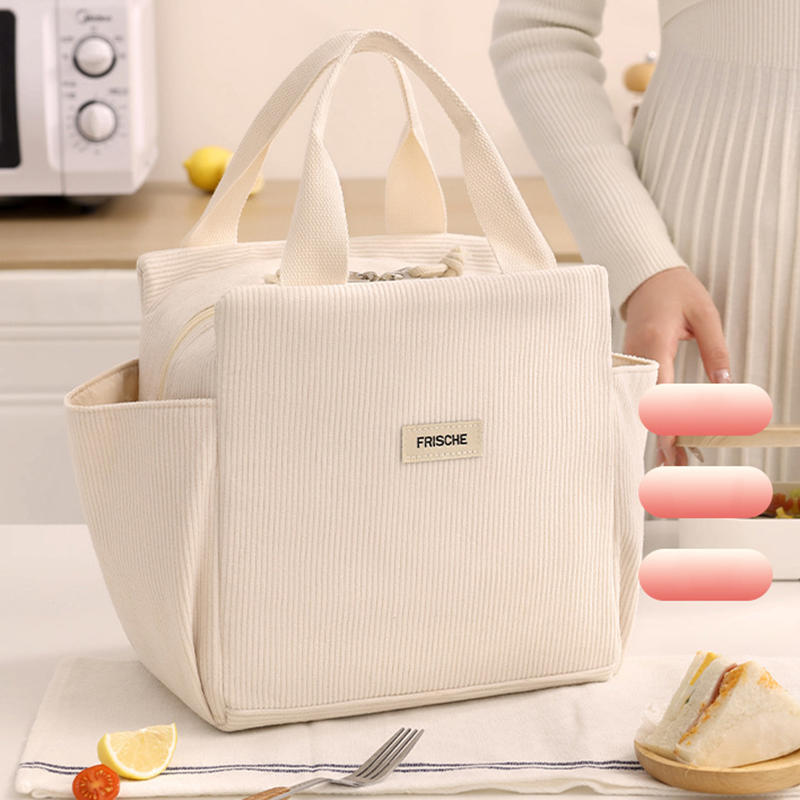 Lightweight Large Capacity Lunch Box Bag Cute Portable Bento Insulation Tote Bag for Commuting Office