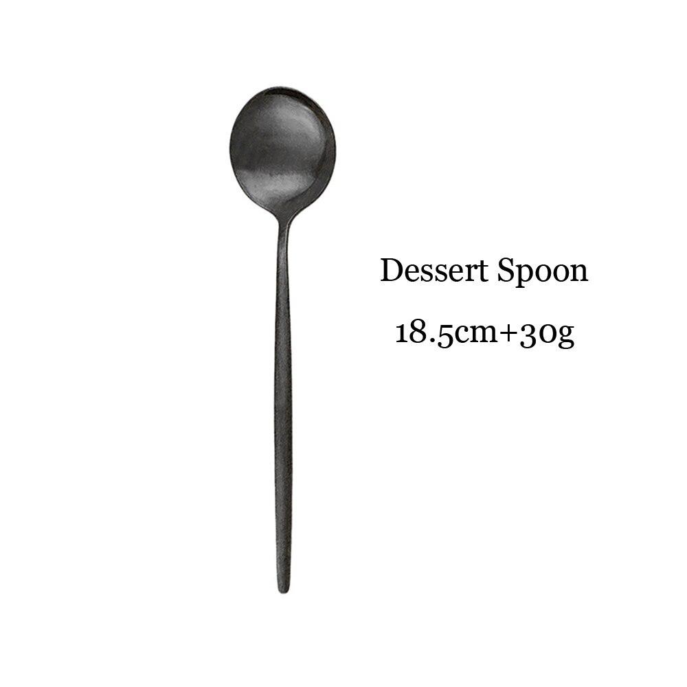 Черная матовая посуда, набор столовой посуды из нержавеющей стали, нож, вилка, ложка, палочки для еды, кухонные столовые приборы, столовое серебро, роскошные столовые приборы