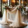 1pcs Wedding Mesh Curtain Wedding Decoration Sheer Backdrop Curtains Wedding Drapes Ceiling Decoration 0.75x6m, 0.75x8m