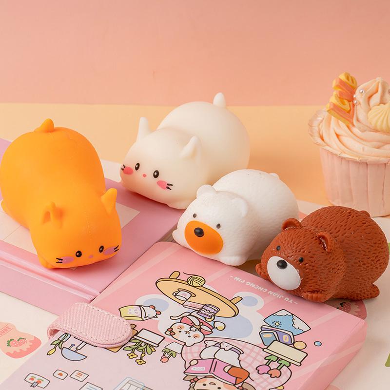 Cute Simulation Bear Squishy Fidget Toy Kawaii Cat Slow Rebound Stress Relief Sensory Squeeze Toy For Adults Kids Holiday Gifts