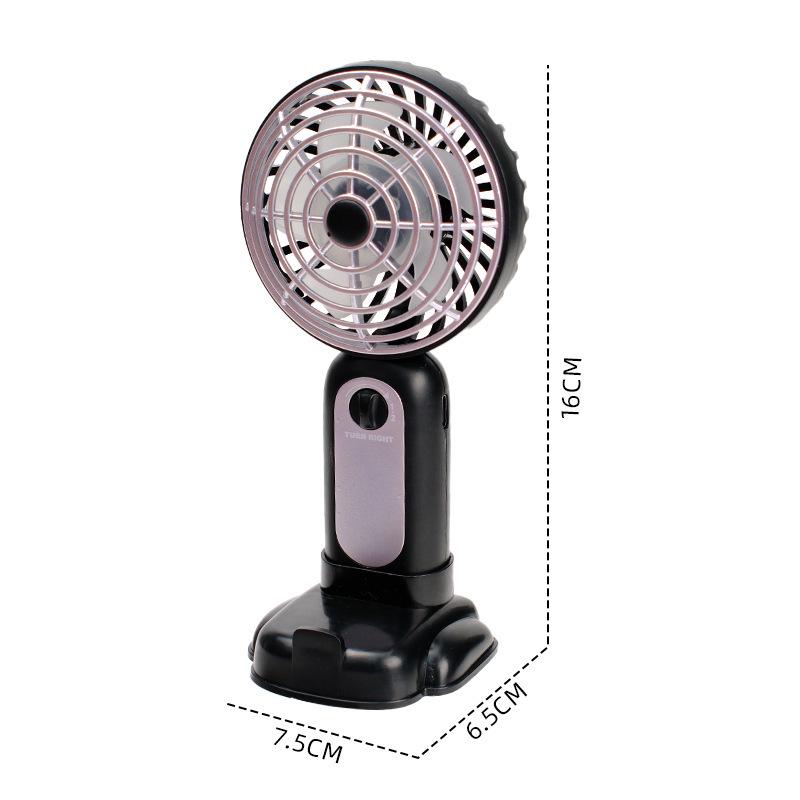 Portable Retro Handheld Mini Fan with USB Charging and Phone Holder