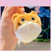 Original Cute Plush Cat Fish Bubble Blowing Keychain In Orange White Black And Siamese Colors