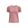 Solid Color Round Neck Mesh Back Short Sleeve T-Shirt Women Tops Pink 1379043-697