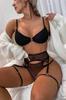 Merry See Фэнтезийный комплект с подвязками, сексуальный бюстгальтер и трусики, черный