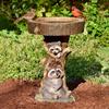 Animal  Wooden Stake Statue Resin Bird Feeder Garden Decoration Raccoon Fox Dog Sculpture Crafts Home Courtyard Ornaments