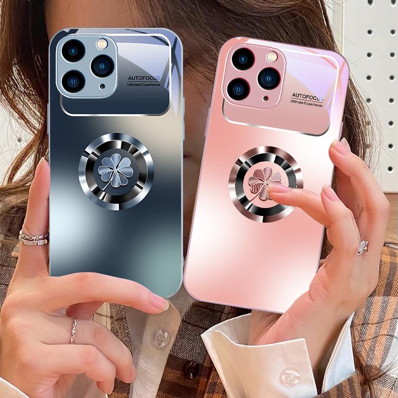 Градиентные цветы для iPhone 16 Pro Max 15 Pro 14 13 12 Mini 11 XS Max XR 7 8 Plus SE 2022 Чехол для телефона из закаленного стекла