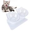 Transparent body Cat Feeding Bowl Slant mouth design Dog Food Bowl  Puppy kitten use