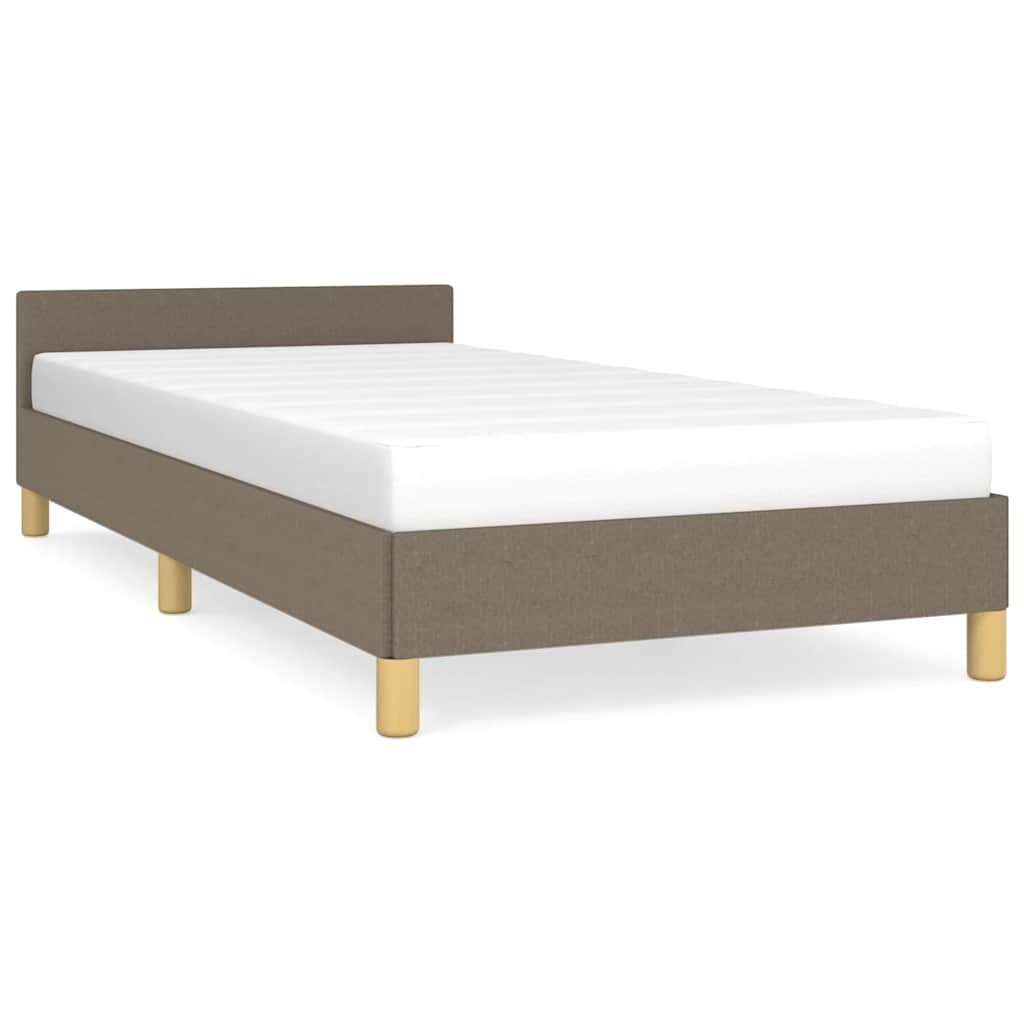 Vidaxl Rama Łóżka Z Zagłówkiem Bez Materaca, Taupe, 80X200 Cm, Tkaniną